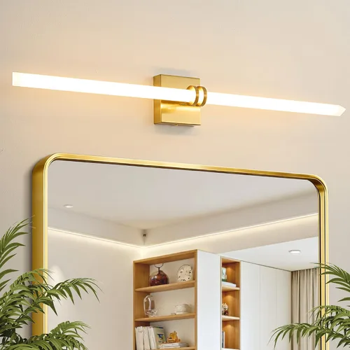 Miniatura 16 de Lámparas de baño, níquel cepillado de 18 W, LED de 360 °, iluminación completa, moderna aplique de pared lámpara de tocador con 5