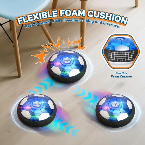 Miniatura 5 de Nazano Pelota de fútbol Hover 3 en 1, juego de hockey para niños pequeños con luces LED, juguetes para interiores y exteriores para niños, regalo