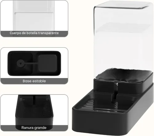 Miniatura 5 de Comedero automático para gatos y dispensador de agua en juego con cuenco de comida para mascotas, bebedero por gravedad y alimentador de comida