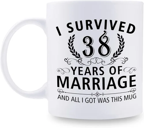 Miniatura 62 de Taza de café de 11 onzas con texto en inglés "I Survived 50 Years of Marriage and All I Got Was This Cup" para el 50 aniversario de boda y para él