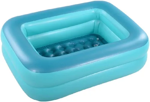 HIWENA Piscina para niños, 45 x 35 x 14 pulgadas, piscina inflable verde para niños con válvula rápida, parche de reparación y tapón de drenaje,