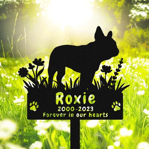 Miniatura 9 de Marcador de tumba conmemorativo de perro Chihuahua personalizado, estaca de jardín conmemorativa de perro Chihuahua, marcador de tumba de metal