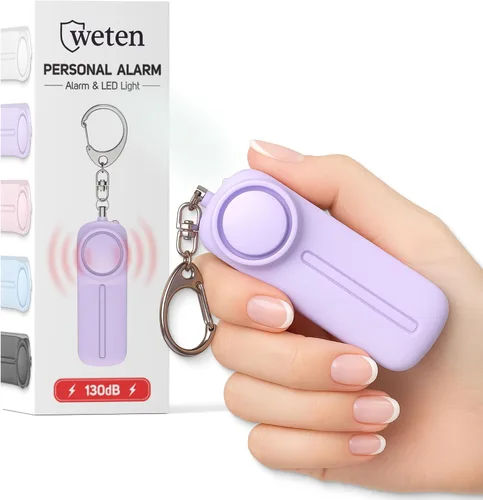 Miniatura 10 de Llavero de Alarma Personal para Mujeres Autodefensa - Dispositivo de Alerta de Silbato de Seguridad Fuerte con Luz LED – Sirena de Mano de Seguridad