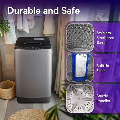 Miniatura 3 de Anypro Lavadoras de ropa portátiles de 17.8LBS lavadora y centrifugadora automática completa combo con 10 programas y 8 niveles de agua, máquina