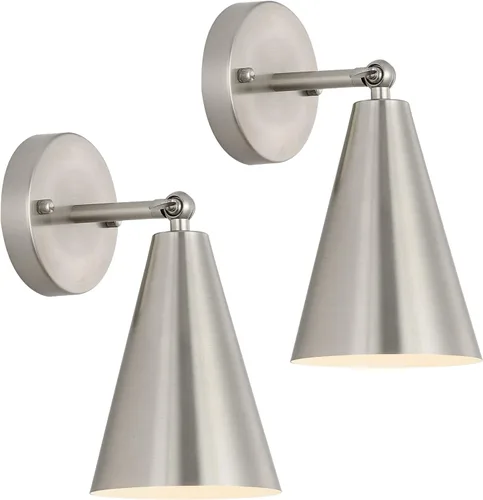 Miniatura 13 de MWZ Modernos apliques de pared negros de iluminación, paquete de 2 lámparas rústicas doradas, estilo casa de campo, acabado de bronce, luces