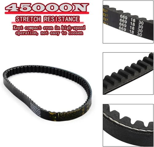 Miniatura 3 de Correa de transmisión 669-18-30 compatible con GY6 49cc 50cc 139QMB Caja corta Scooter Ciclomotor ATV Go Kart Roketa Taotao Vespa Jonway CVT Correa