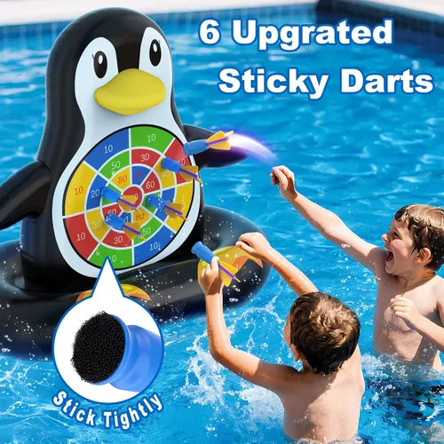 Miniatura 2 de MOONTOY Fun Pool Toys, Inflatable Dart Board Floating Water Game for Kids Ages 4-8 8-12, Outdoor Backyard & Beach Games for Boys Girls Teens and
