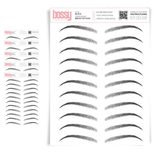 Miniatura 30 de 5 paquetes de tatuajes temporales para cejas, adhesivos impermeables para cejas, tatuajes falsos para el cabello tipo pelar de transferencia