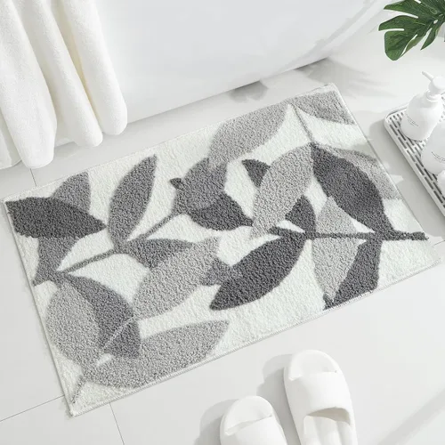 Miniatura 10 de Gibelle Alfombra de baño azul, antideslizante, fuerte y absorbente de agua, tapete de baño de microfibra de felpa, lavable a máquina, tapete