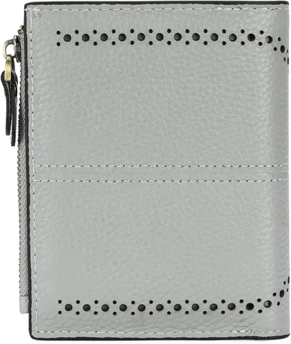 Miniatura 149 de SENDEFN - Billetera pequeña de piel auténtica para mujer, diseño plegable con ventana para tarjeta de identificación