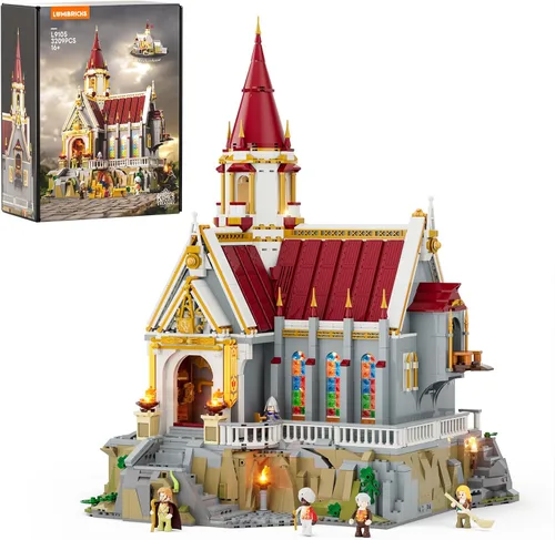 LUMIBRICKS Castillo Medieval del Rey y Tesorería Conjunto de Ladrillos de Construcción - Colección Modular de Ciudad de la Edad Media para