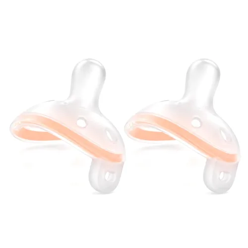 Miniatura 11 de Garkoko Chupetes para bebés de 0 a 6 meses, de una sola pieza, de silicona suave, para bebés recién nacidos y amamantados, sin BPA