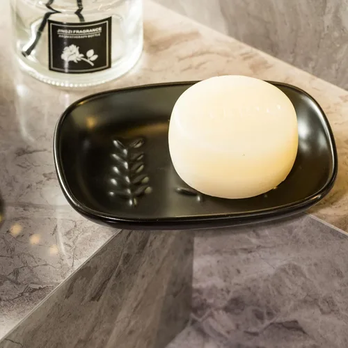 Miniatura 27 de Miamolo Jabonera limpiadora para ducha, jabonera de cerámica para barra de jabón grande, champú o esponja, bandeja ahorradora de jabón para baño
