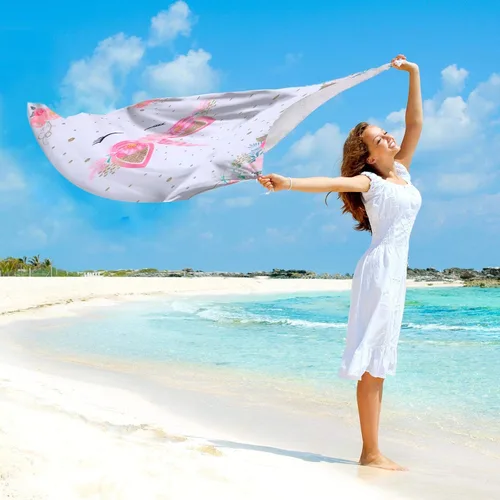 Miniatura 4 de BOAO Toalla de playa de unicornio para niña, toalla de playa personalizada de microfibra de unicornio para niños, 27.5 x 59 pulgadas, toallas