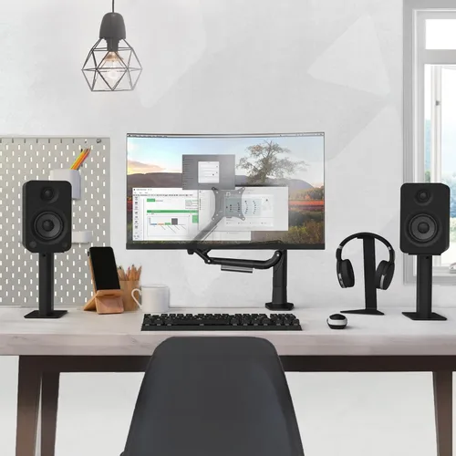 Miniatura 9 de Kanto H1 Soporte universal para auriculares - Negro - Construcción de acero sólido - Superficie de descanso de silicona curvada