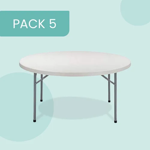 Miniatura 3 de EventStable TitanPRO - Mesa plegable de plástico resistente para exteriores, redonda de 60 pulgadas, 5