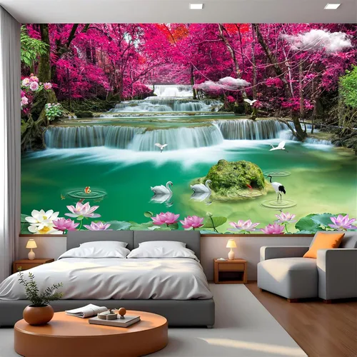 Miniatura 21 de FLFK Murales de Pared Despegables y Adhesivos de Paisaje de Cascada 78.7"x59" - Papel Tapiz Autoadhesivo Pintura Adhesivo Grande XXL Póster