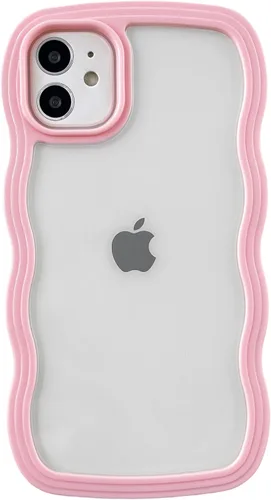 Miniatura 9 de Caseative Funda para iPhone 11, color negro Forma de marco de onda rizada linda a prueba de golpes suave