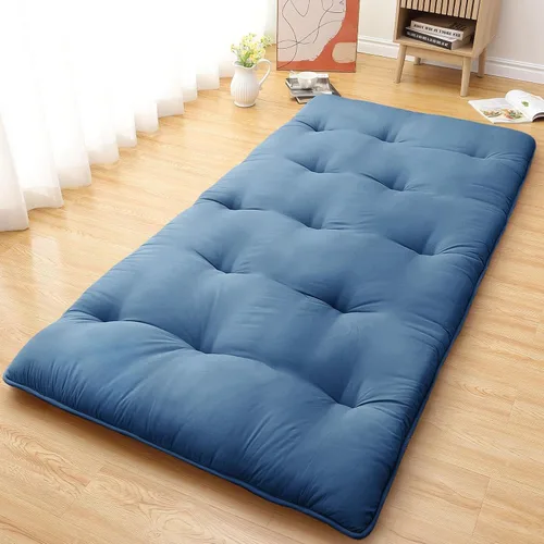 Miniatura 12 de IDEALHOUSE Colchón de futón japonés, colchón de suelo para dormir, almohadilla plegable gruesa y enrollable y tapete de tatami para dormitorio