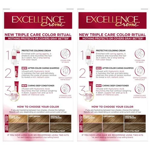 Miniatura 10 de L'Oreal Paris Excellence Crème - Tinte permanente para el cabello, color de cabello de triple cuidado, complejo Pro-Keratina para una cobertura