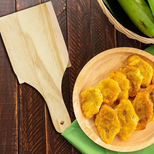 Miniatura 5 de Tostonera Tostonera de madera para plátanos fritos Tostonera para plátanos fritos de 3.3 pulgadas y plátanos rellenos, 10.5 x 4.5 x 1 pulgadas