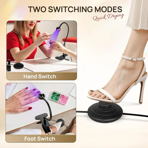 Miniatura 2 de AORAEM Lámpara de uñas LED UV, luz UV de secado rápido para uñas de gel, lámpara LED de curado de uñas con control de pie, luz de curado flash