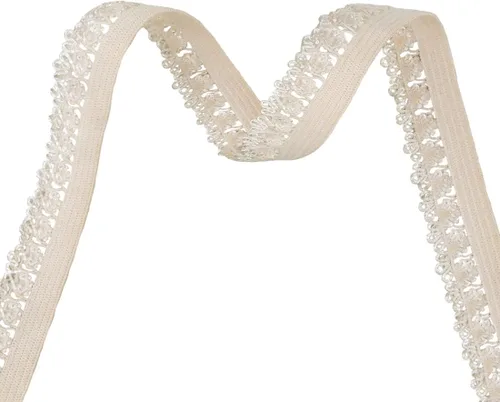 Miniatura 5 de Bristlegrass Picot Loop - Banda elástica para coser de 1/2 pulgada, 0.512 in, corona de carrete con volantes, cinta elástica de encaje para atar