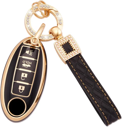 Miniatura 67 de Ekala para Honda Funda para Llavero con Llavero de Cuero, 5 Botones Carcasas de Teclas de TPU Suave Compatibles con Honda Civic Accord Pilot CR-V