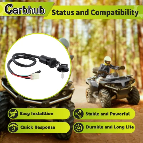 Miniatura 2 de Carbhub Interruptor de encendido w/llaves para Honda TRX250 Recon TRX250EX Sportrax TRX250TE Recon ES TRX250TM Recon Sportrax 400 TRX400EX 2x4