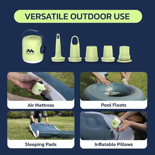 Miniatura 4 de Woowind Electric Air Pump, Cordless Air Mattress Pump for Pool Floats, Swimming Rings, Air Bed, Air Sofa, Rechargeable Battery Powered Verde
