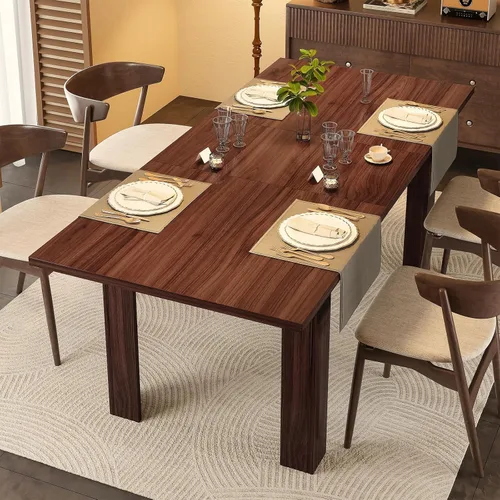 Miniatura 8 de Miereirl Mesa de comedor extensible de 59 a 77 pulgadas para 6 a 8, mesa de cocina rectangular que ahorra espacio con extensión fácil de sacar