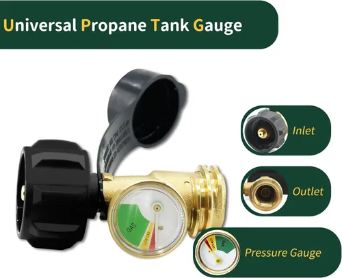Miniatura 3 de Medidor de tanque de propano RV con esfera que brilla en la oscuridad, indicador de nivel de gas universal para tanques LP de 5 a 40 libras