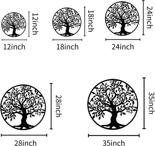 Miniatura 5 de Arte de pared de metal árbol de la vida, decoración de pared de metal, árbol de la vida, decoración de pared de árbol de la vida, arte de pared