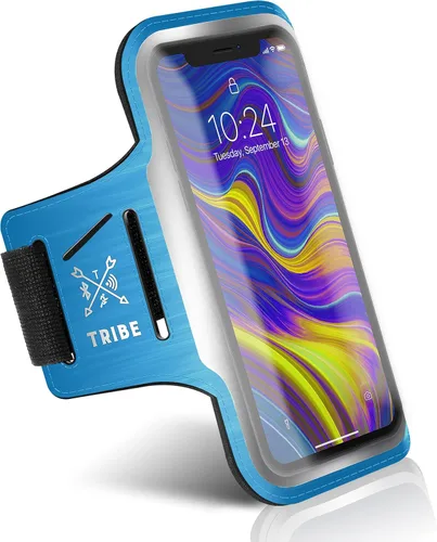 Miniatura 11 de TRIBE Brazalete porta teléfono para correr. Brazaletes deportivos para teléfonos celulares iPhone y Galaxy para mujeres, hombres, corredores, Gris