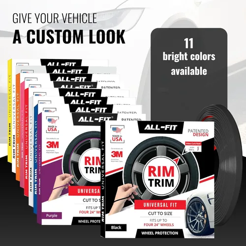 Miniatura 5 de All-Fit Automotive Borde de Llanta – Accesorios Exteriores de Automóvil DIY Duraderos para Protección contra Raspones de Bordillo – Se Adapta a