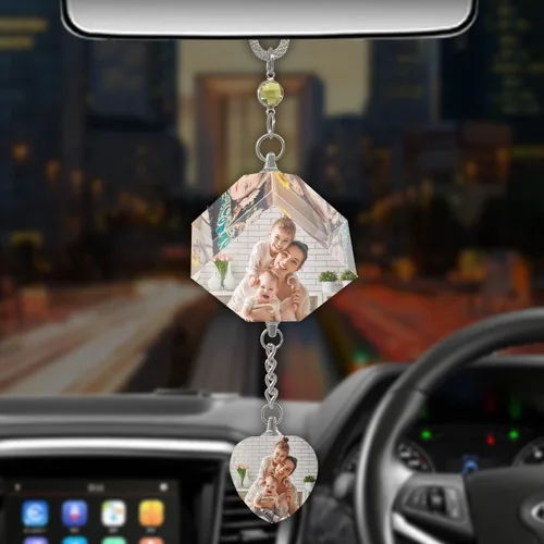 Miniatura 8 de Colgante de coche personalizado con foto, accesorios personalizados para coche, decoración cubo colgante