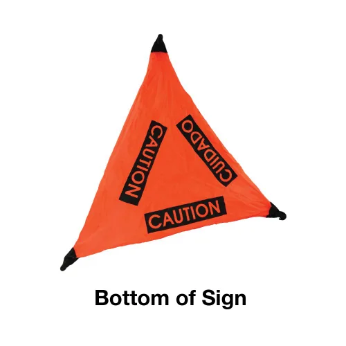 Miniatura 5 de Letrero de suelo mojado de precaución naranja (ENG/SPAN) Handy Cone con tubo de almacenamiento "3-PACK