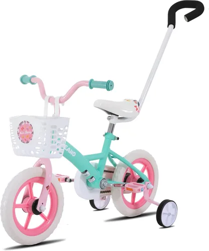 Miniatura 8 de KEANO Voyager 10 12 Inch Kids Bike for Boys and Girls Ages 1-4 Years, Toddler Bike with Training Wheels & Basket, Detachable Parent Push Handle