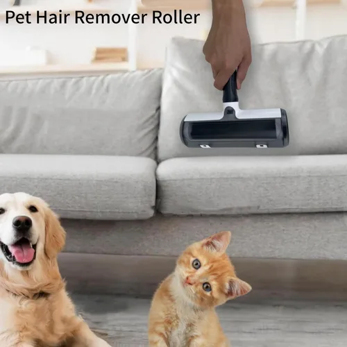 Miniatura 2 de Wokaku Cepillo removedor de pelusas para mascotas con cubo de piel autolimpiante y mango ergonómico para muebles, sofá, alfombra, asiento