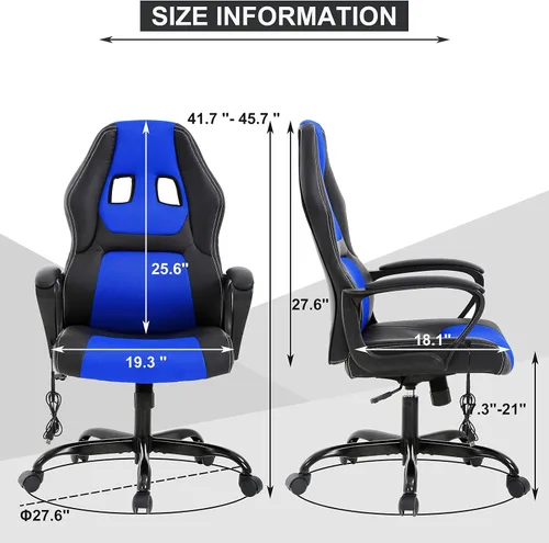 Miniatura 6 de Offcie - Silla de juegos de PC, silla de computadora estilo carreras con reposabrazos acolchado, silla ergonómica de escritorio para el hogar