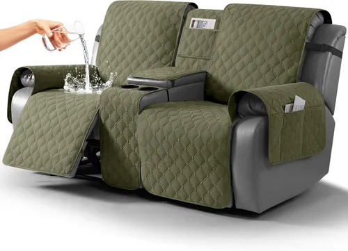 Miniatura 16 de TAOCOCO Funda para Sillón de Dos Plazas Reclinable 100% Impermeable con Consola Central, Funda de Sofá Reclinable Reversible para 2 Asientos