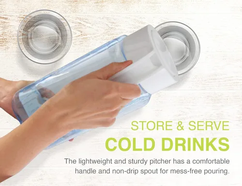 Miniatura 6 de Arrow Home Products Jarra de plástico de 1 galón con tapa, jarra de plástico transparente para refrigerador, relleno de bebidas frías, sin BPA