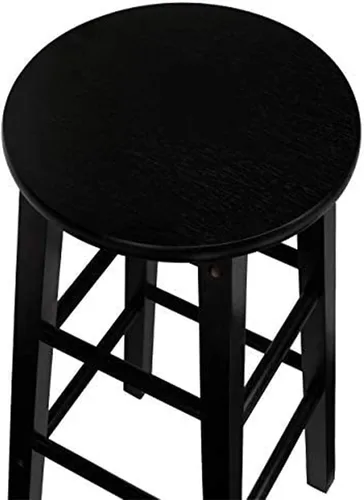 Miniatura 7 de PJ Wood Taburetes de cocina de asiento redondo clásico de 24 pulgadas de alto para hogares, espacios de comedor y bares con asientos sin espalda