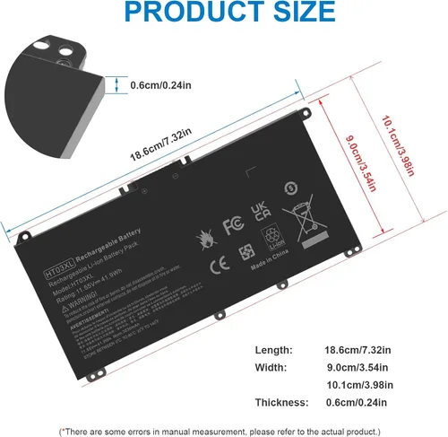 Miniatura 5 de Batería HT03XL L11119-855 HTO3XL para HP 14M-DH0003DX 14M-DH1003DX 15T-DA000 15T-CS200 15-CW1XXX 15T-CS300 LPD1071 15-DB0004DX 15-DA0014DX Pavilion