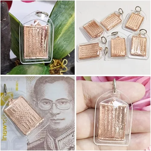 Miniatura 5 de Amuleto tailandés Buda colgante mágico sagrado para hombres mujeres Arjan Nu Kanpai Yantra 5 filas NAT collares ricos., Metal y plástico