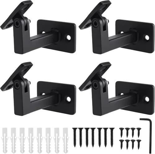 Miniatura 8 de RealPlus Soportes de pasamanos ajustables resistentes giratorios cuadrados para escaleras de escalera, paquete de 3