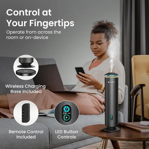 Miniatura 5 de GentleJet MajesticMist Difusor de aceite esencial sin agua para habitaciones grandes (1000 pies cuadrados), máquina de aroma nebulizador de aire