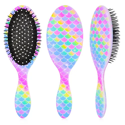 Miniatura 8 de Cepillo de pelo para niñas y niños pequeños, cepillo desenredante para cabello rizado y grueso, sin dolor, peine para niñas y mujeres, unicornio