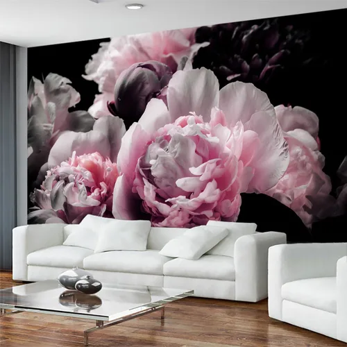 Miniatura 3 de Papel pintado grande de peonía rosa para dormitorio, sala de estar, decoración de pared de fondo para baño (no autoadhesivo)