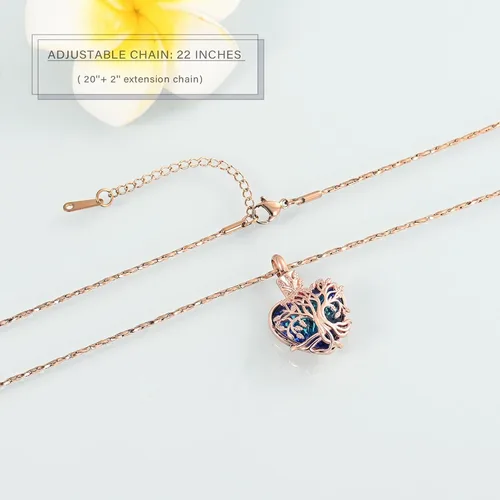 Miniatura 19 de Imrsanl Collar de urna de árbol de la vida con forma de corazón, joyería de cremación para hombres y mujeres, recuerdo, joyería conmemorativa